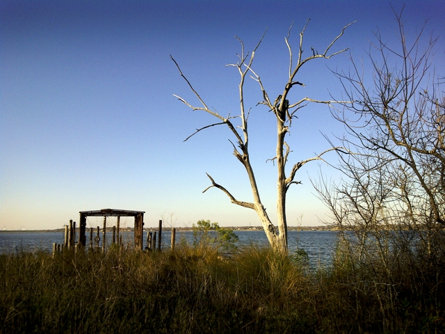 What's left of a private boathouse