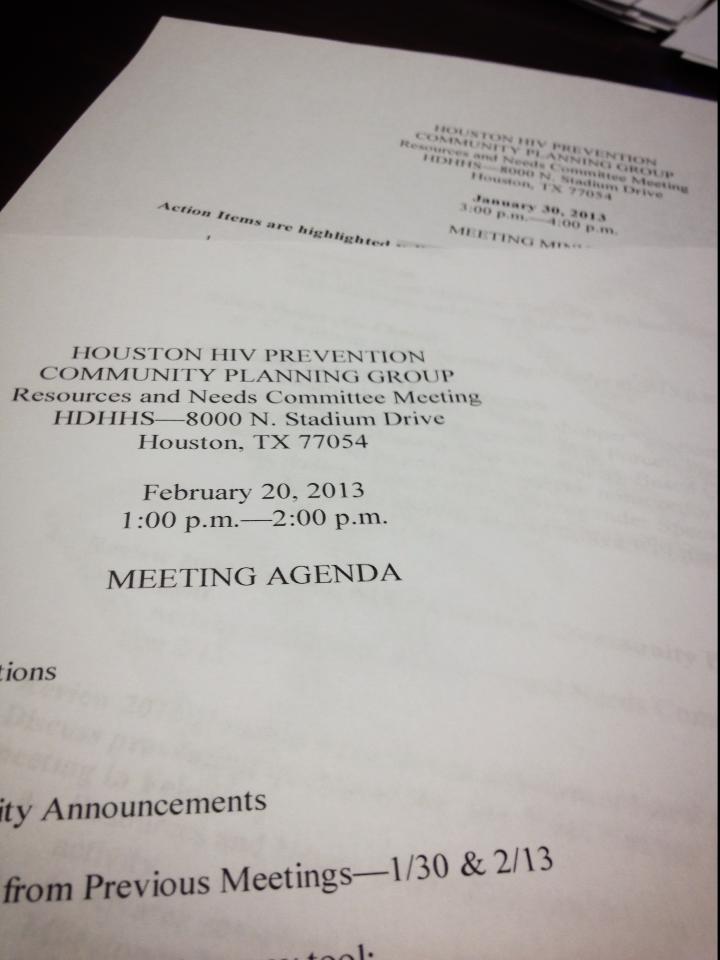 2/20/13: Working on the HIV prevention needs assessment