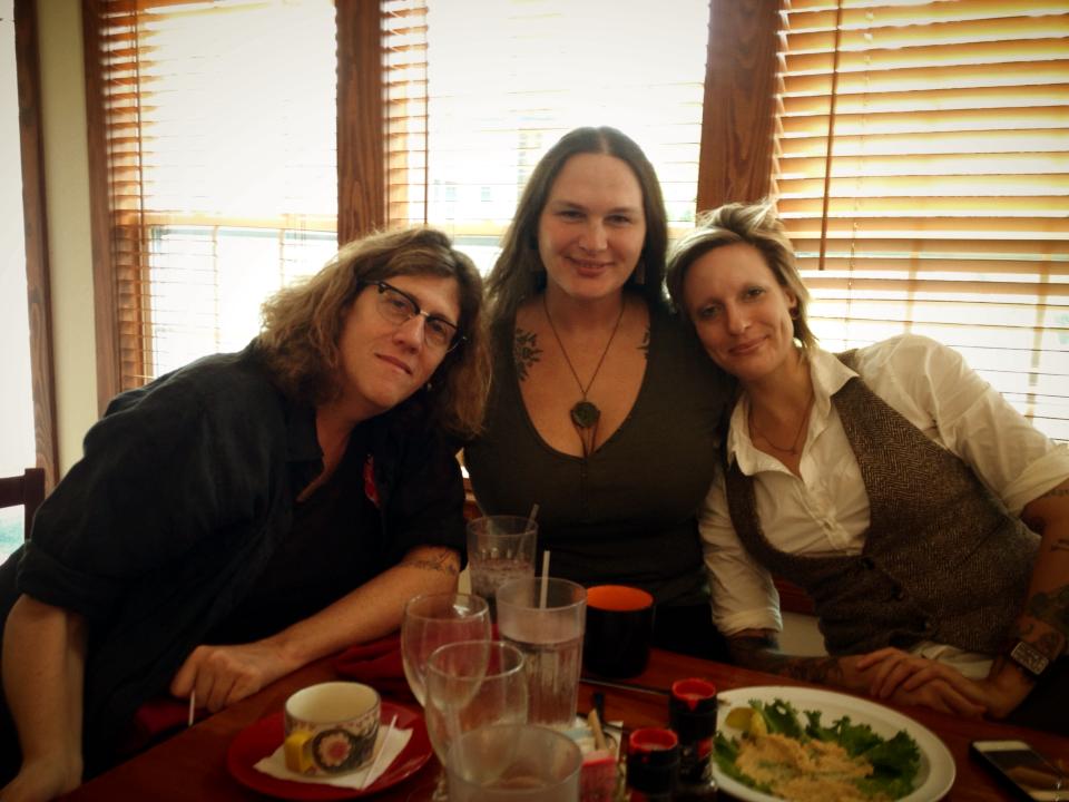 Three tattooed  trans researchers: Susan Striker, me & Bethany Townsend